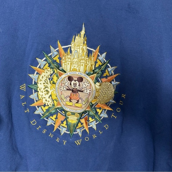 WDW Vintage Disney World Showcase Parks Embroidered Crewneck Sweatshirt - Picture 2 of 10